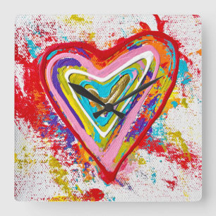 Red Heart Wall Clock