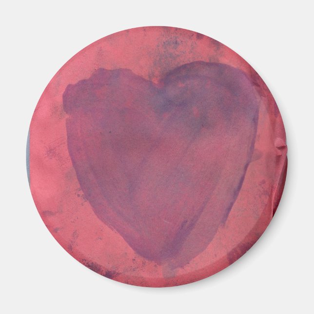 Red Heart Watercolor Magnet (Front)