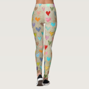Red Heart Wedding Leggings