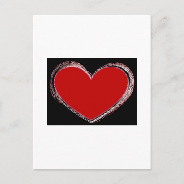 Red Heart White Pop Art Love Postcard (Front)