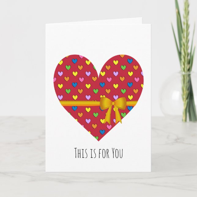 Red Heart With a Bow Greeting Card (Front)