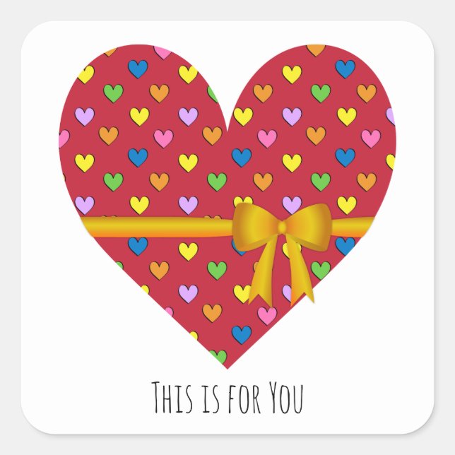 Red Heart With a Bow Sticker (Front)