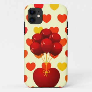 Red heart with balloons Case-Mate iPhone case