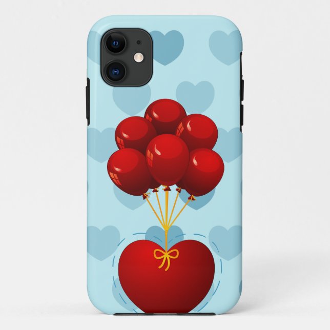 Red heart with balloons Case-Mate iPhone case (Back)