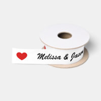 Red Heart With Custom Wedding Couple Names