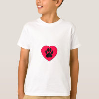 Red Heart With Dog Paw Print