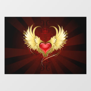 Red Heart with Golden Wings