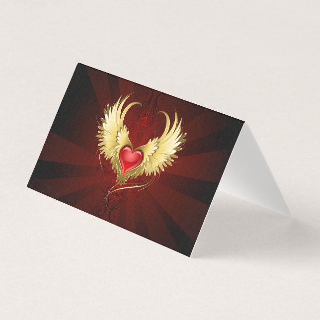 Red Heart with Golden Wings (Front)