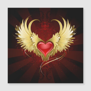 Red Heart with Golden Wings