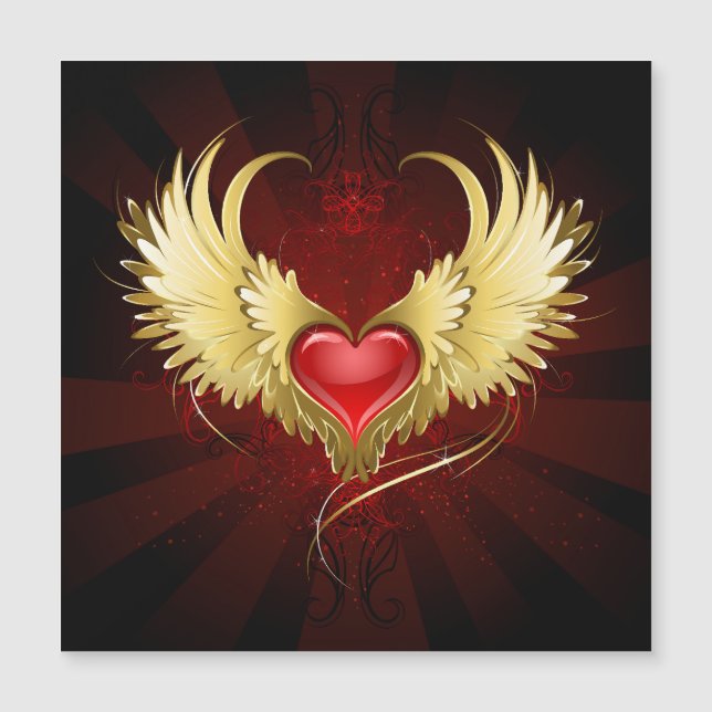Red Heart with Golden Wings (Front)