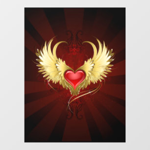 Red Heart with Golden Wings
