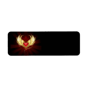 Red Heart with Golden Wings