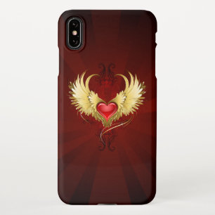 Red Heart with Golden Wings iPhone XS Max Case