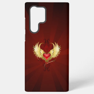 Red Heart with Golden Wings Samsung Galaxy Case