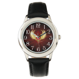 Red Heart with Golden Wings Watch