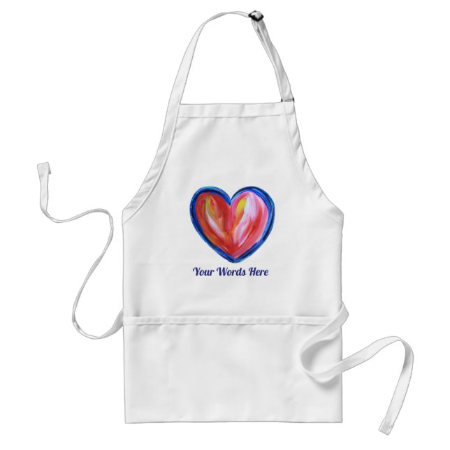 Red Heart with Hope Art Custom Apron (Front)