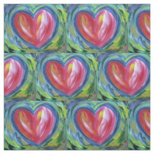 Red Heart with Hope Custom Fabric Art Material