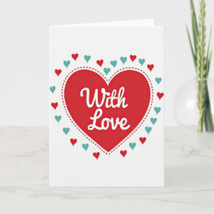 Red Heart With Love Card