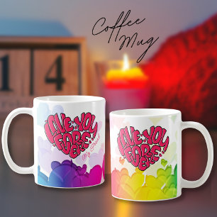 Red Heart with word Love You Forever Valentine's Coffee Mug