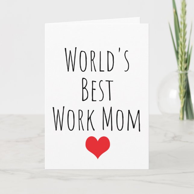 Red Heart  World's Best Work Mum Card (Front)