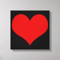 Red Heart Wrapped Canvas