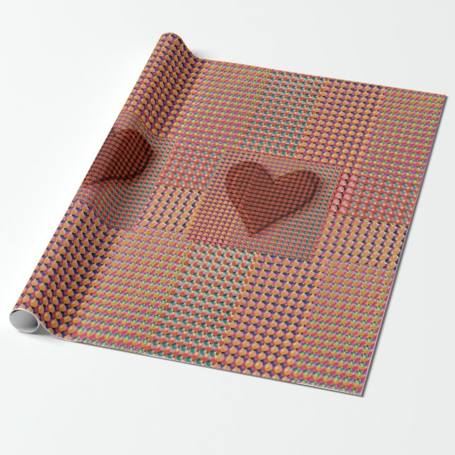 Red Heart Wrapping Paper (Unrolled)
