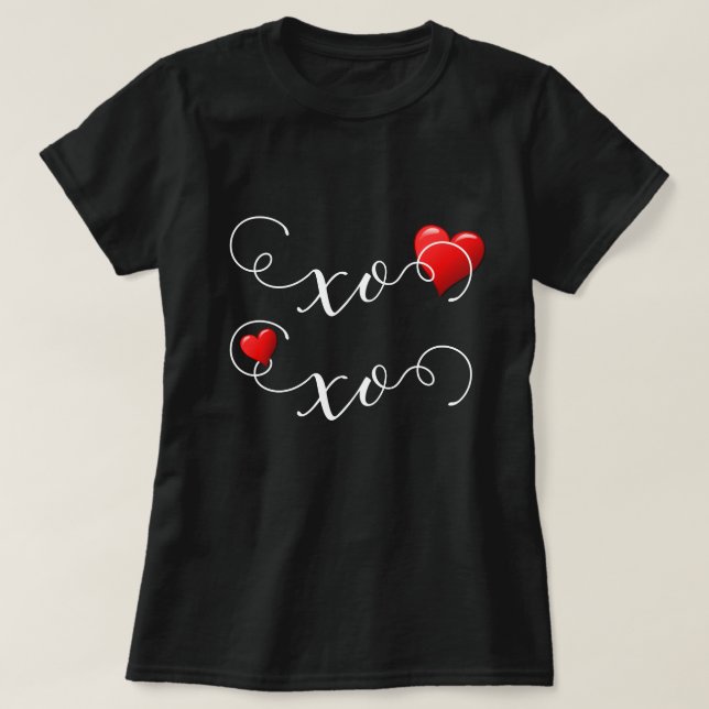 Red Heart XOXO  T-Shirt (Design Front)