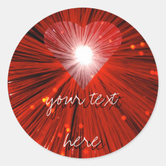 Red Heart 'Your Text' sticker round