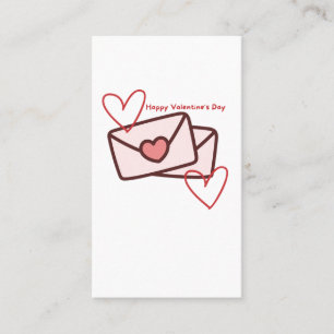 Red Hearth Happy Valentine's Day Business Card