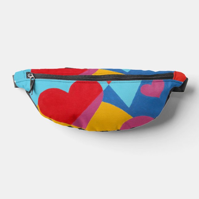 Red Hearts Abstract Fanny Pack (Lay Down)