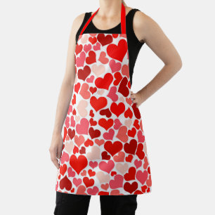 Red Hearts All-Over Print Apron