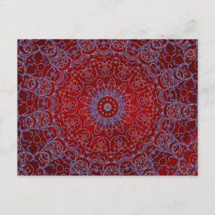 Red Hearts and Blue Lace Postcard