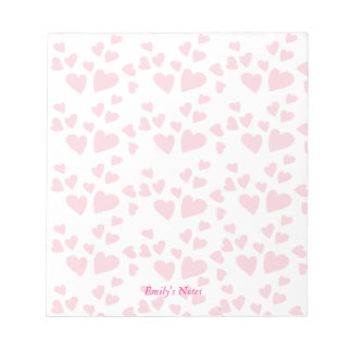 Red Hearts and White Background Notepad