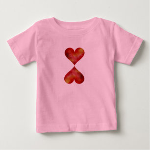 Red Hearts Baby Tutu Bodysuit, Pink T-Shirt