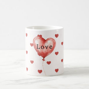 Red Hearts Balloon  Coffee Mug