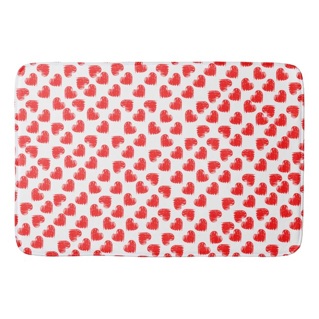 Red hearts bath mat (Front)