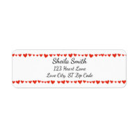 Red Hearts Border custom Address Labels