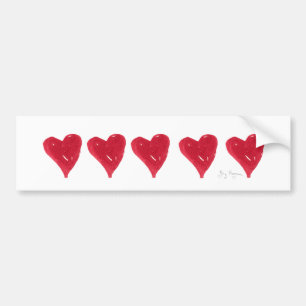 Red Hearts Bumper Sticker