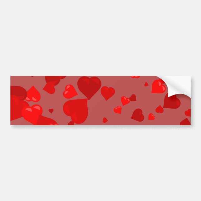 Red Hearts Bumper Sticker (Front)