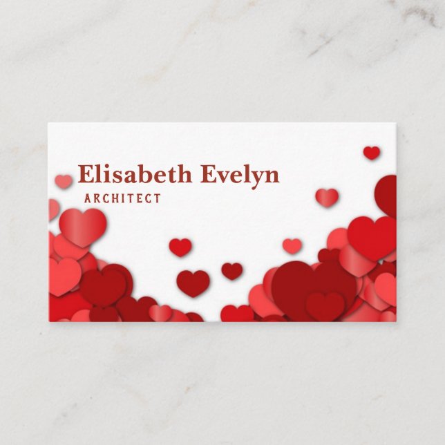 Red hearts business card (Front)