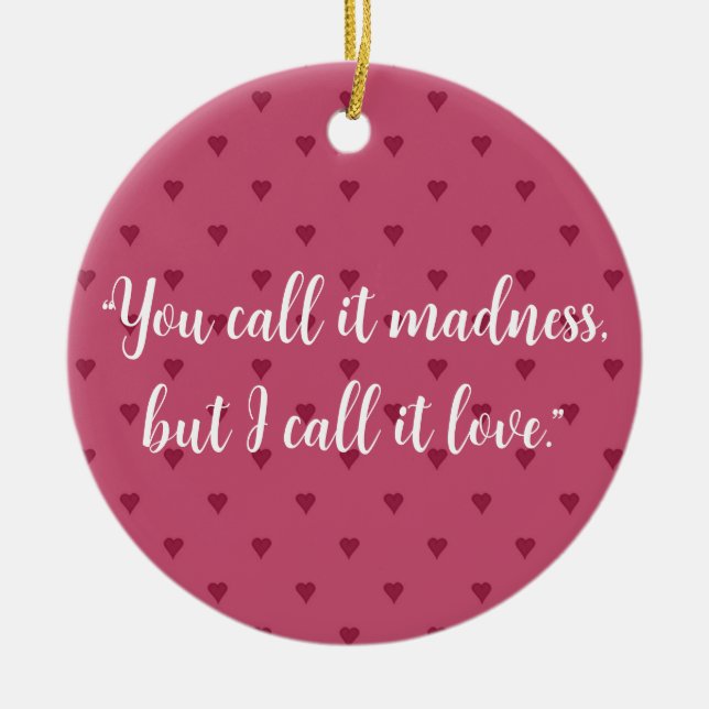 Red Hearts Ceramic Ornament (Front)