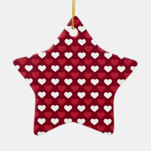 Red Hearts Ceramic Tree Decoration