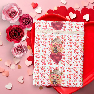 Red Hearts Chow Chow Dog Lover Valentine Wrapping Paper