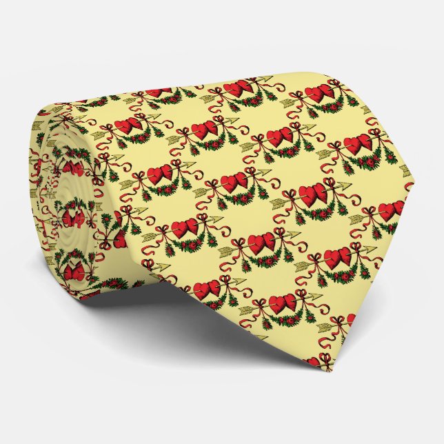 Red Hearts Crest Emblem Tie (Rolled)