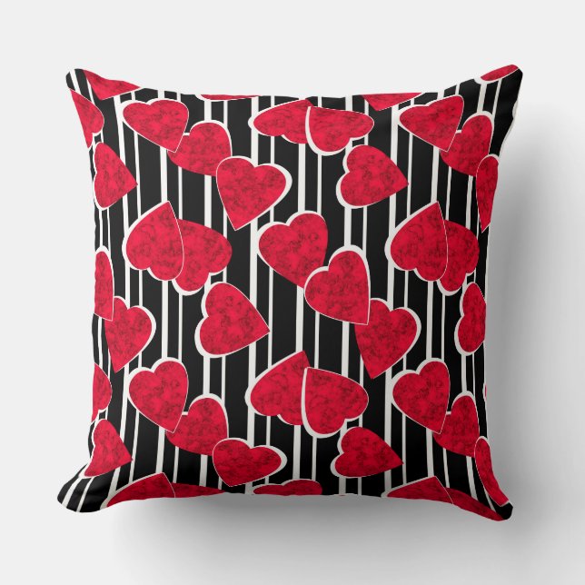 Red hearts cushion (Front)