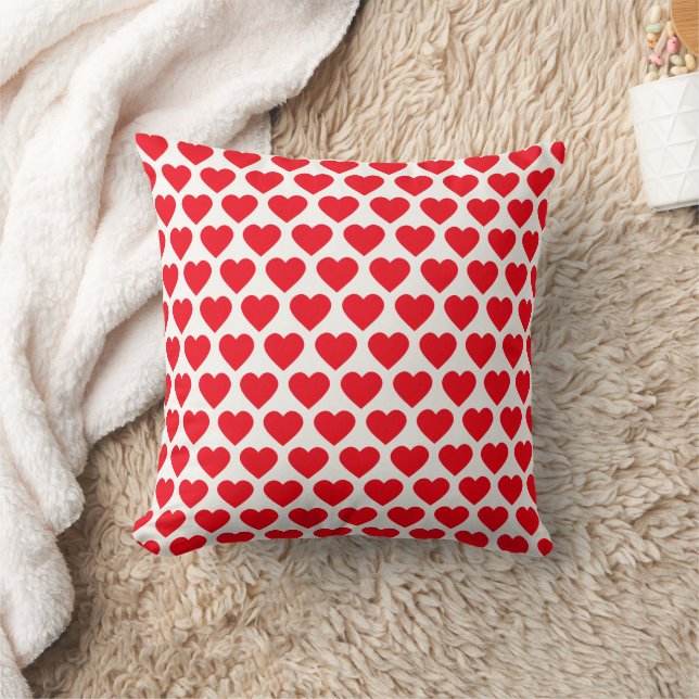 Red Hearts Cushion (Blanket)
