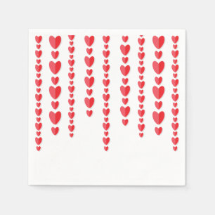 Red Hearts Cute Valentine's  Napkin