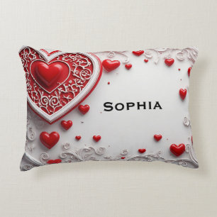 Red Hearts Decorative Frame Cushion