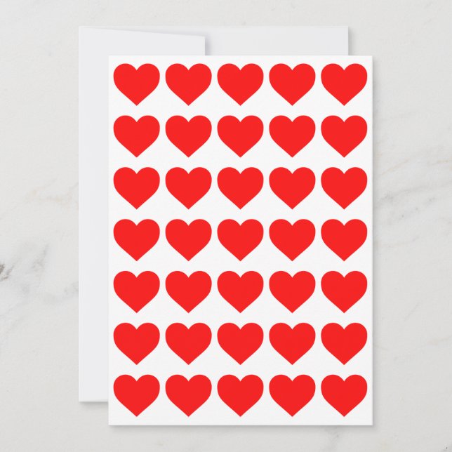 Red Hearts design pattern valentine love Holiday Card (Front)