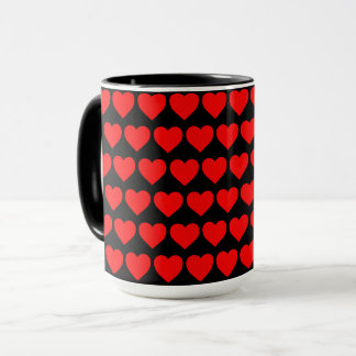Red Hearts design pattern valentine love Mug